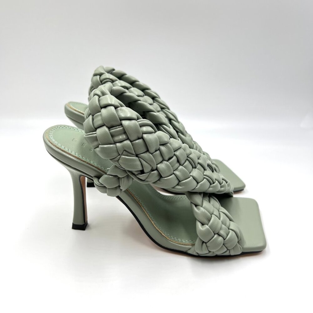 ASOS Womens Size EU 35 US 4 Sage Green Braided Heels Sandals Mules‎ Shoes